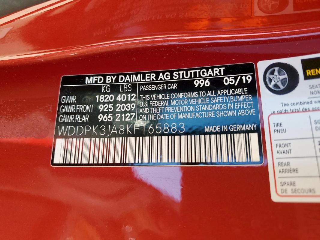 2019 MERCEDES-BENZ SLC 300 - WDDPK3JA8KF165883