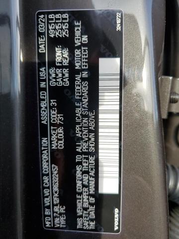 2024 VOLVO S60 CORE 7JRL12FK3RG322457