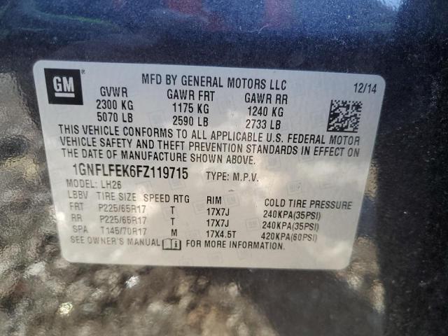 2015 CHEVROLET EQUINOX LT - 1GNFLFEK6FZ119715