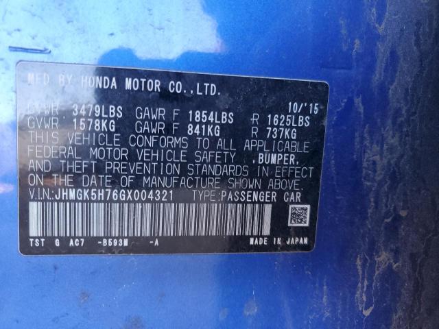 2016 HONDA FIT EX - JHMGK5H76GX004321