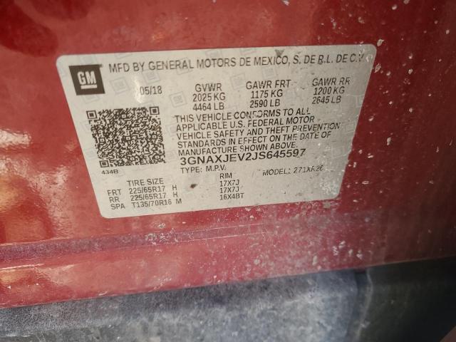 2018 CHEVROLET EQUINOX LT - 3GNAXJEV2JS645597