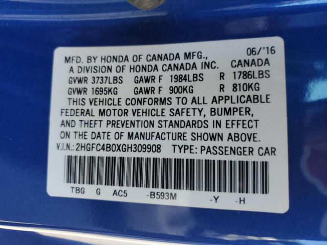 2016 HONDA CIVIC LX - 2HGFC4B0XGH309908