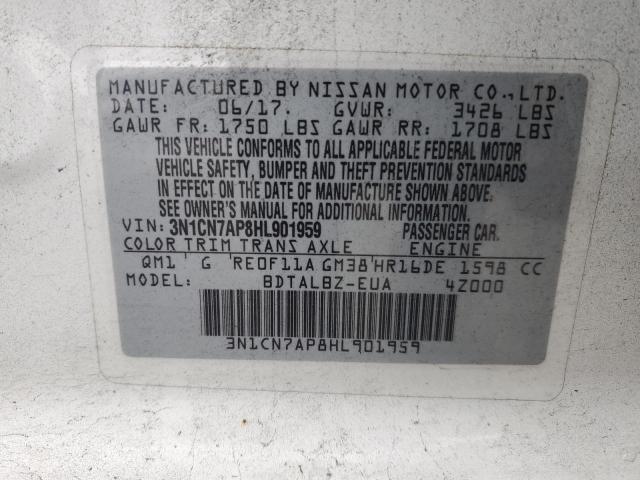 2017 NISSAN VERSA S - 3N1CN7AP8HL901959