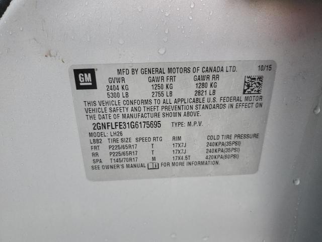 2016 CHEVROLET EQUINOX LT - 2GNFLFE31G6175695