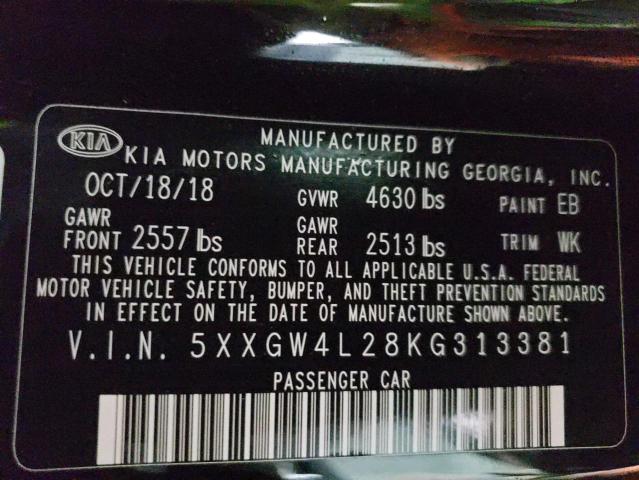 2019 KIA OPTIMA SX 5XXGW4L28KG313381