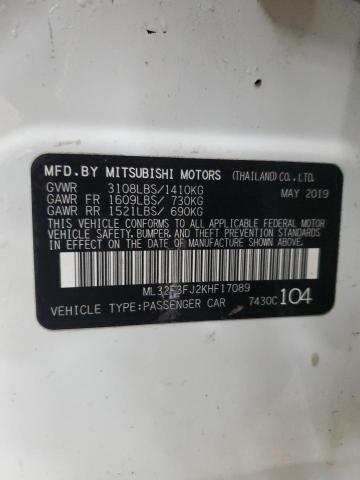 2019 MITSUBISHI MIRAGE G4 - ML32F3FJ2KHF17089