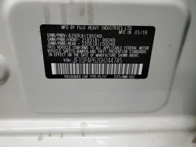 2016 SUBARU IMPREZA SP - JF1GPAP62GH244745