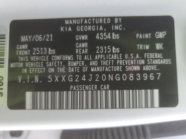 2022 KIA K5 LX 5XXG24J20NG083967
