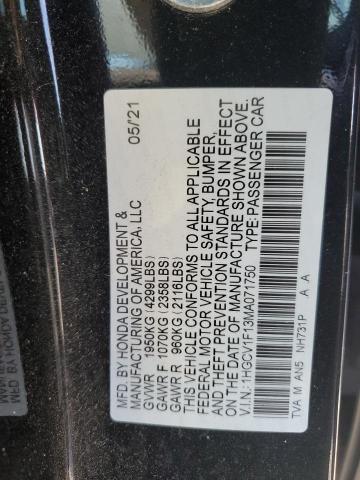 2021 HONDA ACCORD LX - 1HGCV1F13MA071750