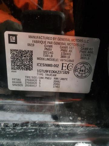 2019 GMC SIERRA K15 1GTU9FED6KZ371829
