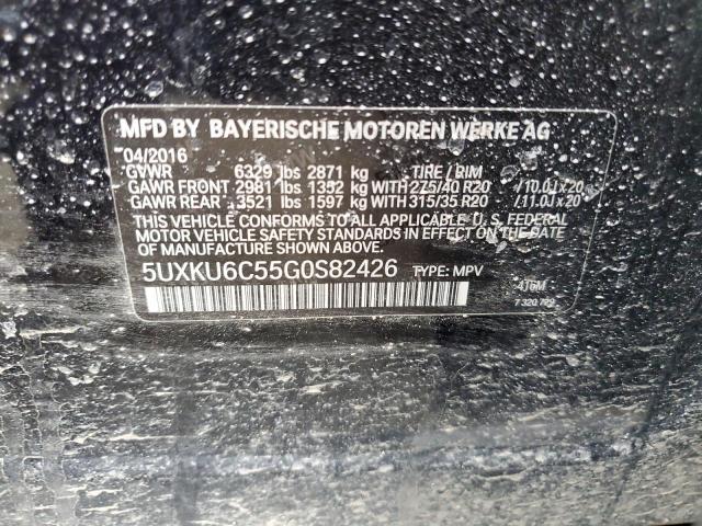 2016 BMW X6 XDRIVE5 - 5UXKU6C55G0S82426