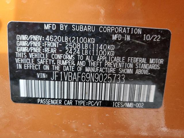 2022 SUBARU WRX PREMIU - JF1VBAF69N9025733