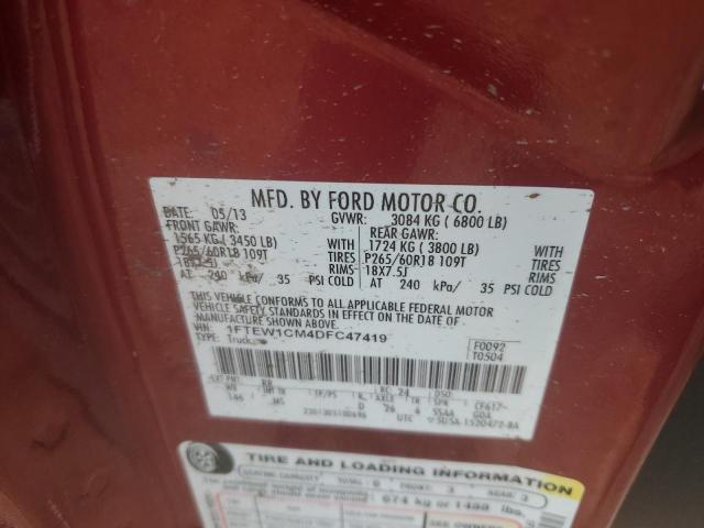 2013 FORD F150 SUPER - 1FTEW1CM4DFC47419