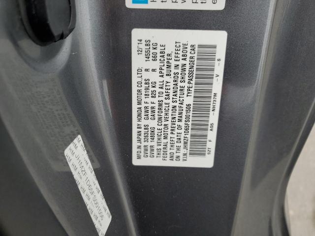 2015 HONDA CR-Z EX JHMZF1D65FS001506