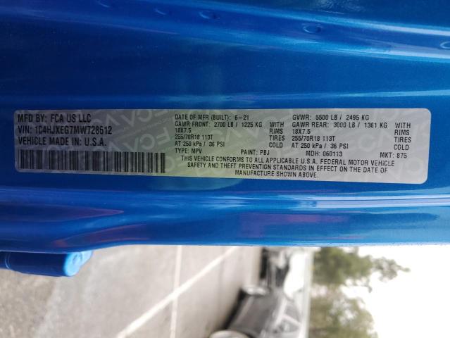 2021 JEEP WRANGLER U - 1C4HJXEG7MW728612