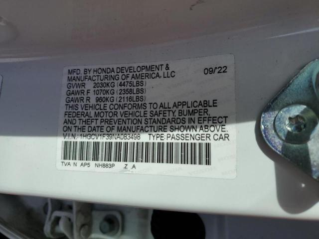 2022 HONDA ACCORD SPO - 1HGCV1F39NA083498