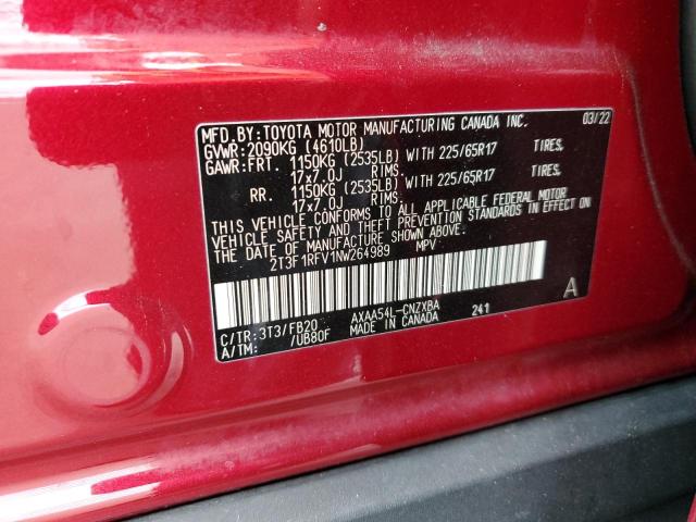 2022 TOYOTA RAV4 LE - 2T3F1RFV1NW264989
