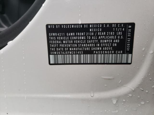 2015 VOLKSWAGEN JETTA BASE - 3VW2K7AJXFM251453