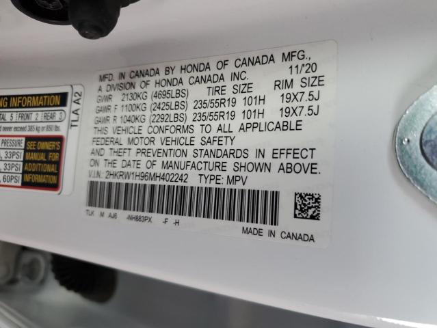 2021 HONDA CR-V TOURI - 2HKRW1H96MH402242