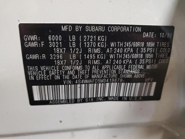 2021 SUBARU ASCENT PRE - 4S4WMAFD5M3419878