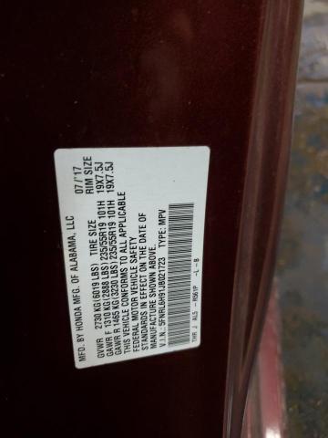 2018 HONDA ODYSSEY EL 5FNRL6H91JB021723