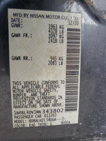 2021 NISSAN ALTIMA SV - 1N4BL4DV1MN343802
