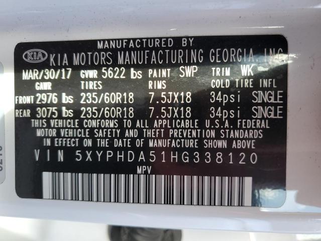 2017 KIA SORENTO EX 5XYPHDA51HG338120