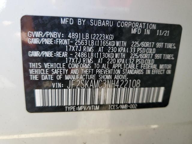 2022 SUBARU FORESTER W JF2SKAMC3NH422108