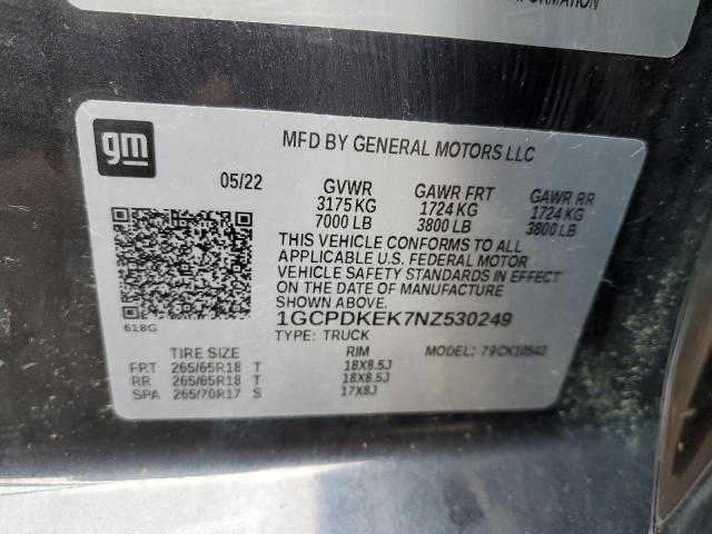 2022 CHEVROLET SILVERADO - 1GCPDKEK7NZ530249
