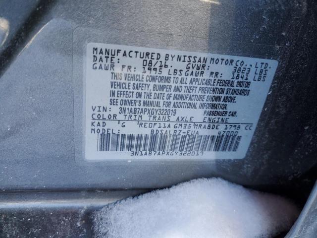 2016 NISSAN SENTRA S - 3N1AB7APXGY322019