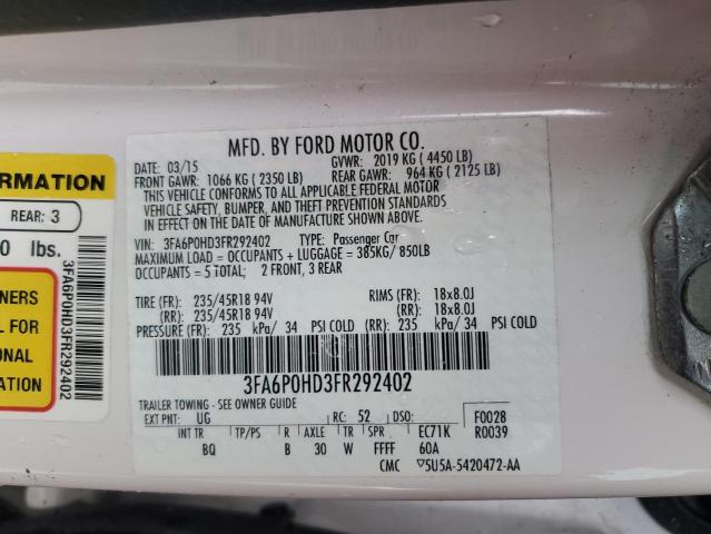 2015 FORD FUSION SE - 3FA6P0HD3FR292402