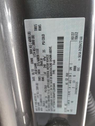 2022 FORD F150 SUPER 1FTEW1C58NFC26549