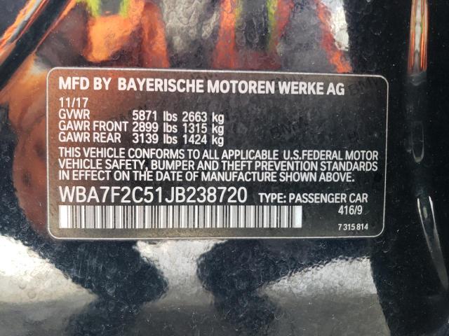 2018 BMW 750 XI WBA7F2C51JB238720