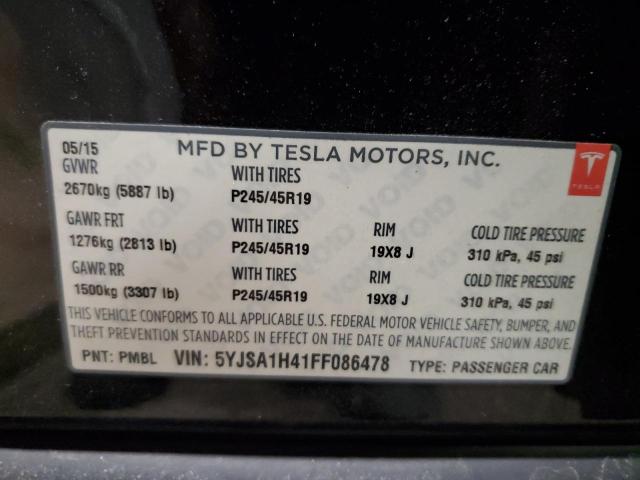 2015 TESLA MODEL S P8 5YJSA1H41FF086478