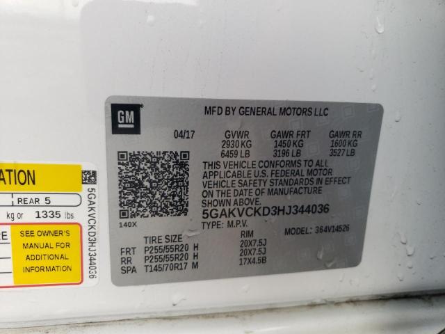 2017 BUICK ENCLAVE - 5GAKVCKD3HJ344036