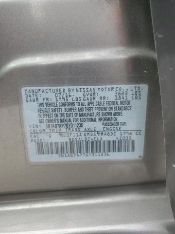 2016 NISSAN SENTRA S/S 3N1AB7AP7GY311236