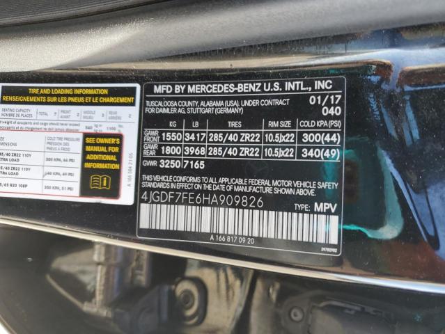 2017 MERCEDES-BENZ GLS 63 AMG 4JGDF7FE6HA909826
