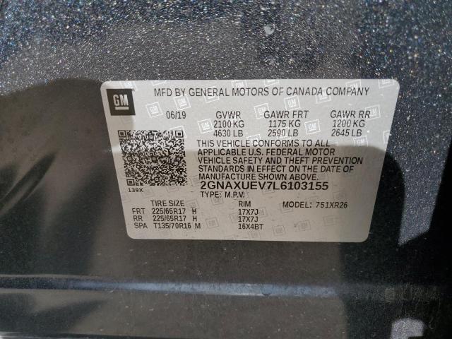 2020 CHEVROLET EQUINOX LT 2GNAXUEV7L6103155
