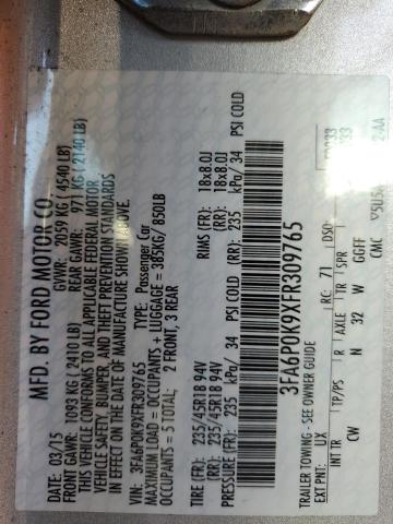 2015 FORD FUSION TIT - 3FA6P0K9XFR309765
