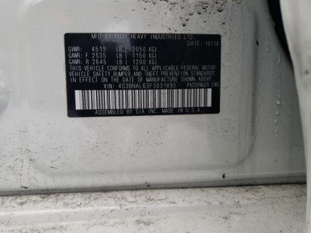 2015 SUBARU LEGACY 2.5 4S3BNAL63F3031895