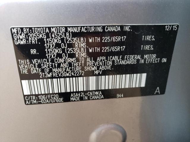 2016 TOYOTA RAV4 XLE - 2T3WFREV3GW242272