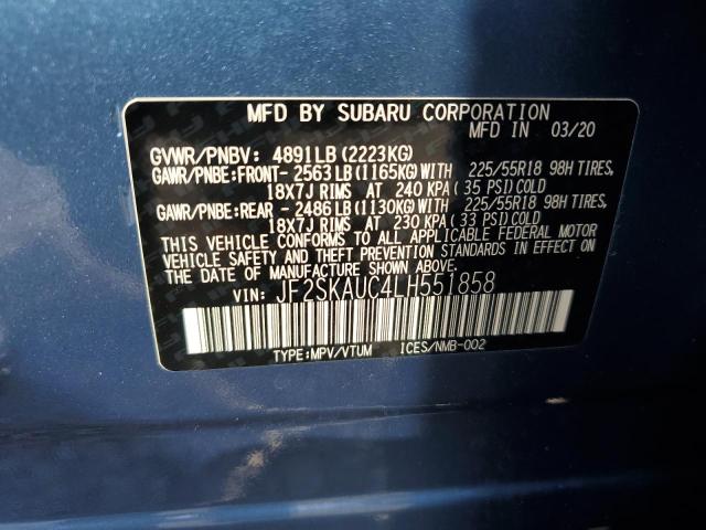 2020 SUBARU FORESTER L - JF2SKAUC4LH551858