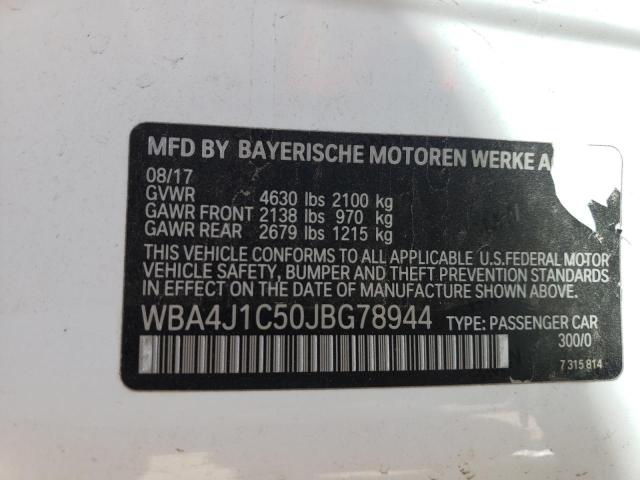 2018 BMW 4 SERIES - WBA4J1C50JBG78944