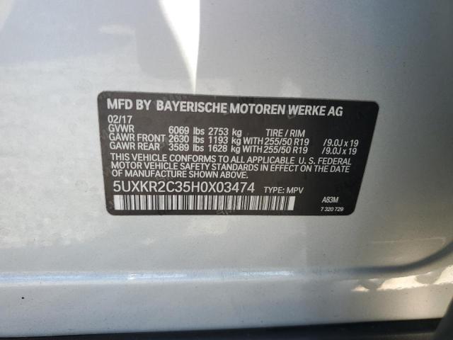 2017 BMW X5 SDRIVE3 - 5UXKR2C35H0X03474