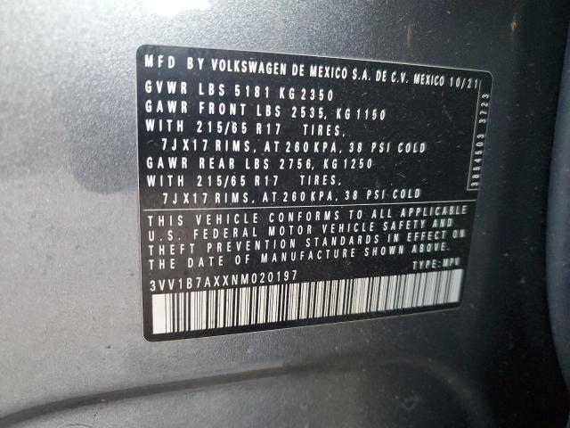 2022 VOLKSWAGEN TIGUAN S - 3VV1B7AXXNM020197