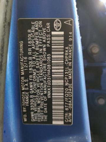 2017 TOYOTA YARIS L - VNKKTUD37HA081085
