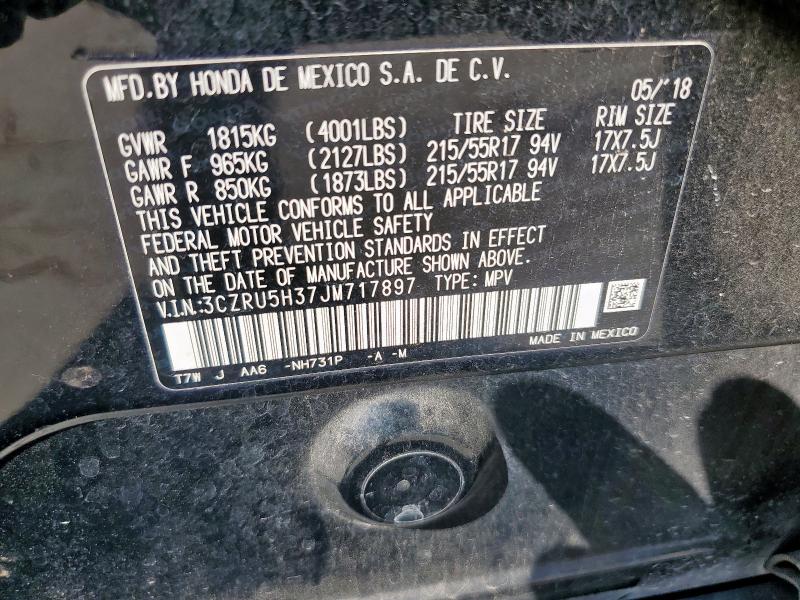 2018 HONDA HR-V LX - 3CZRU5H37JM717897
