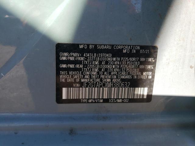 2021 SUBARU CROSSTREK - JF2GTAPCXMH380632