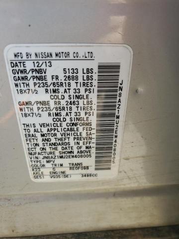 2014 NISSAN MURANO S - JN8AZ1MU2EW408005