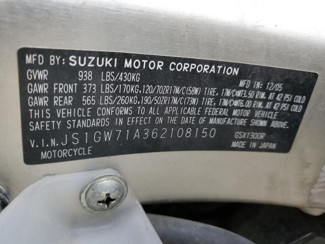 2006 SUZUKI GSX1300 R - JS1GW71A362108150